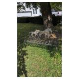 wrought iron yard bench with horses 6 ft