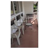 items on front porch chairs tables as shown