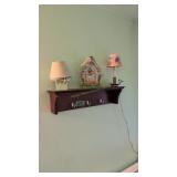 Small Wall Shelf With Lamp Etc