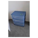 Three Drawer Plastic Roll Around Cabinet 22 In