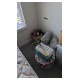 stuffed animals hat box CDs plastic storage