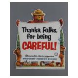 Vtg 1957 Smokey Bear Display Sign