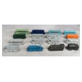 12pc Vintage Midgetoy Diecast Metal Trains Lot