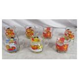 7pc 1978 McDonald's Garfield Glass Mugs Lot