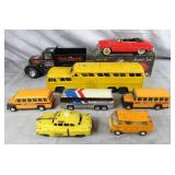 8pc Vintage Tin Friction Vehicles Lot