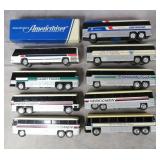 9pc Vintage Plastic Bus Banks Lot