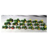19pc Ertl Diecast Mini John  Deere Tractors Lot