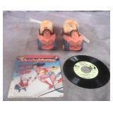 1970's Wonder Woman Roller Skates & 45 RPM Record