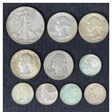 $2.00 Face Value 1943-56 90% Silver U.S. Coins