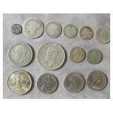 14pc Ancient to Modern Foreign Silver Coins Lot
