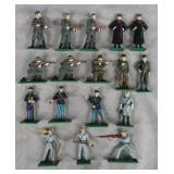 17pc Blue Box US & German Lead Soldiers Lot