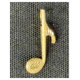 14K Gold Eighth Note Pendant