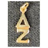 14K Gold Greek Letter Pendant ?? Initial Charm