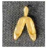 14K Gold Ballet Pointe Shoes Pendant / Charm