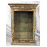 Antique Painted Wood Hanging Cabinet