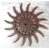Antique IIndustrial Cast Iron Machine Gear
