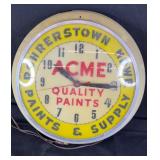 1950s Western Auto ACME Paints Advertising Clock