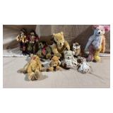10pc Vtg Teddy Bears & Foxes Lot