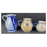 Vintage West German Decorative Stoneware Jugs