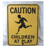 Vintage Caution Children At Play Sign