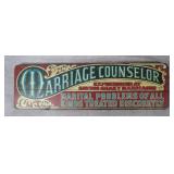 Vintage Marriage Counselor Wood Display Sign
