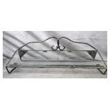 Vintage Wrought Metal Towel Rack Shelf