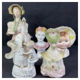 Vintage Porcelain & Pottery Figural w/ Cordey