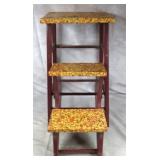 Antique Painted Wood Folding Step Stool