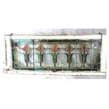 Antique Leaded & Stained Glass Window Sash