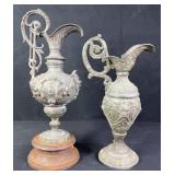 Antique Spelter Metal Urns