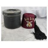 Vintage Lu Lu Shriners Fez w/Case