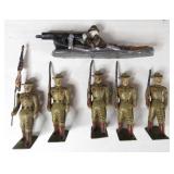 6pc Antique U..S. Military Soldier Lead Figures