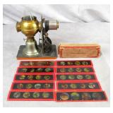 Antque Unmarked Magic Lantern w/Slides