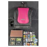 Nintendo DS Lite w/ Video Games & Carry Case