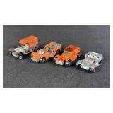 4pc Vtg French BW Hotwheels Black Wall