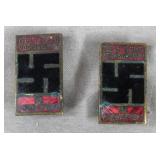 Two WW2 Ethnic Germans in Croatia Badges