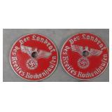 Two WW2 German Military License Plate Tags