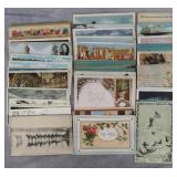 65pc Antique & Vintage US Postcards Lot