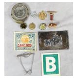 11pc Antique & Vintage Auto Related Memorabilia