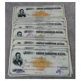 1877 Indiana First National Bank Checks