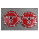 Two WW2 German Military License Plate Tags