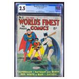 CGC 2.5 Worldï¿½s Finest Comics #3 1941 DC Comic