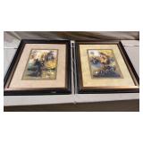 2pc Vtg Golf Framed Prints