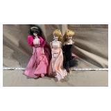 3pc Vtg Barbie Limited Edition Porcelain Dolls