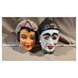 2pc Vintage West German Halloween Masks
