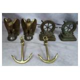 Vintage Brass Bookends & Nautical Hooks
