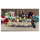 Lrg Lot Vtg Mixed Plushies w/Kelloggs+
