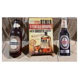 3pc Vtg Advertising Lot w/Large Beer Signs