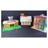 4pc Vintage Fisher-Price Playsets w/ Sesame Street