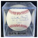 Clete Boyer #6 "W.S. Champs 1961" Signed Baseball